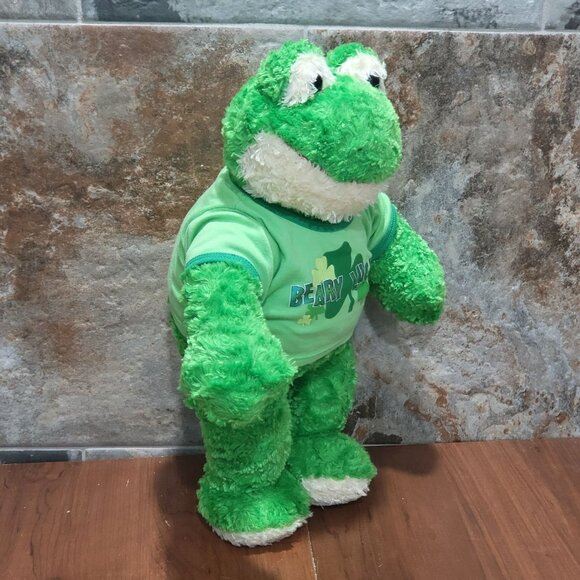 Build A Bear Workshop Green Frog Plush Beary Lucky Outfit Stuffed Animal - Picture 11 of 12